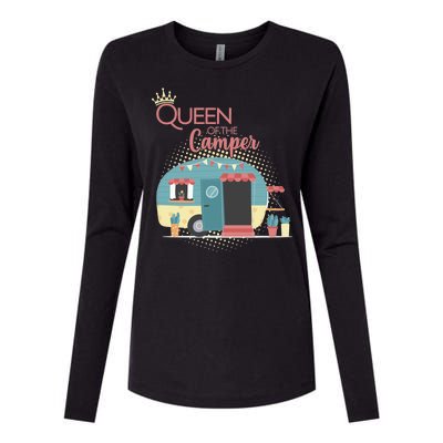 Queen Of The Camper Womens Cotton Relaxed Long Sleeve T-Shirt