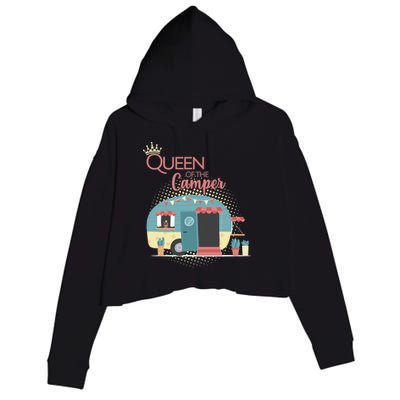 Queen Of The Camper Crop Fleece Hoodie