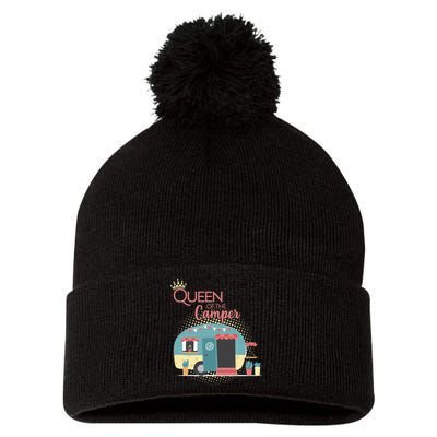 Queen Of The Camper Pom Pom 12in Knit Beanie