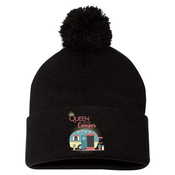 Queen Of The Camper Pom Pom 12in Knit Beanie
