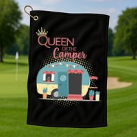 Queen Of The Camper Golf Towel