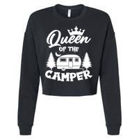 Queen of the Camper Funny Camping Cropped Pullover Crew
