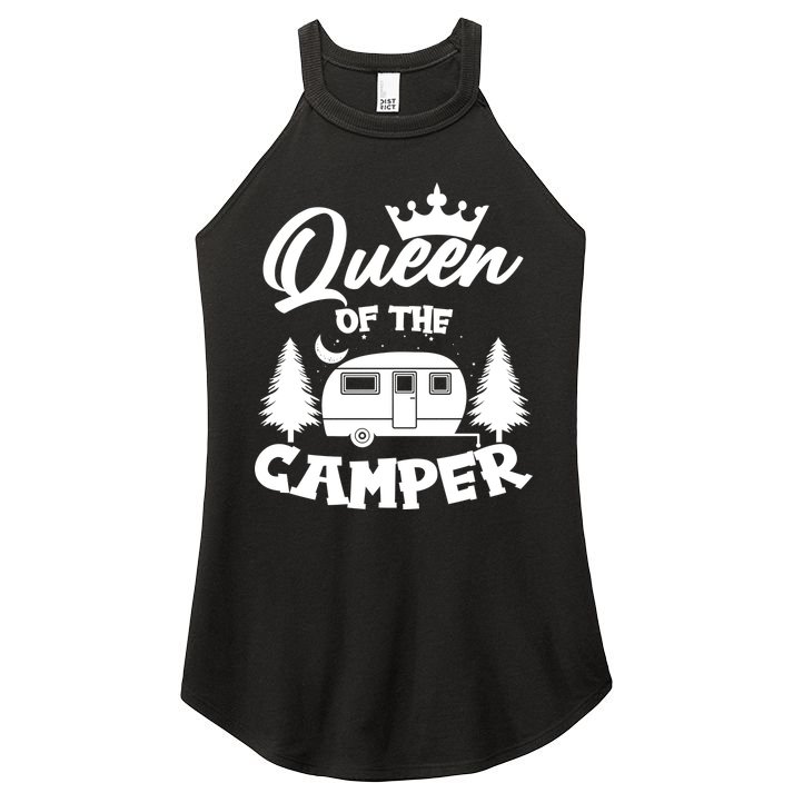 Queen of the Camper Funny Camping Women's Perfect Tri Rocker Tank