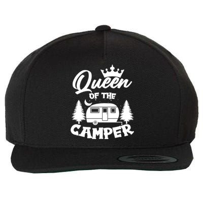 Queen of the Camper Funny Camping Wool Snapback Cap