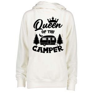 Queen of the Camper Funny Camping Womens Funnel Neck Pullover Hood