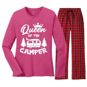 Queen of the Camper Funny Camping Women's Long Sleeve Flannel Pajama Set 