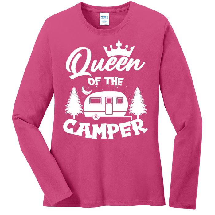 Queen of the Camper Funny Camping Ladies Long Sleeve Shirt