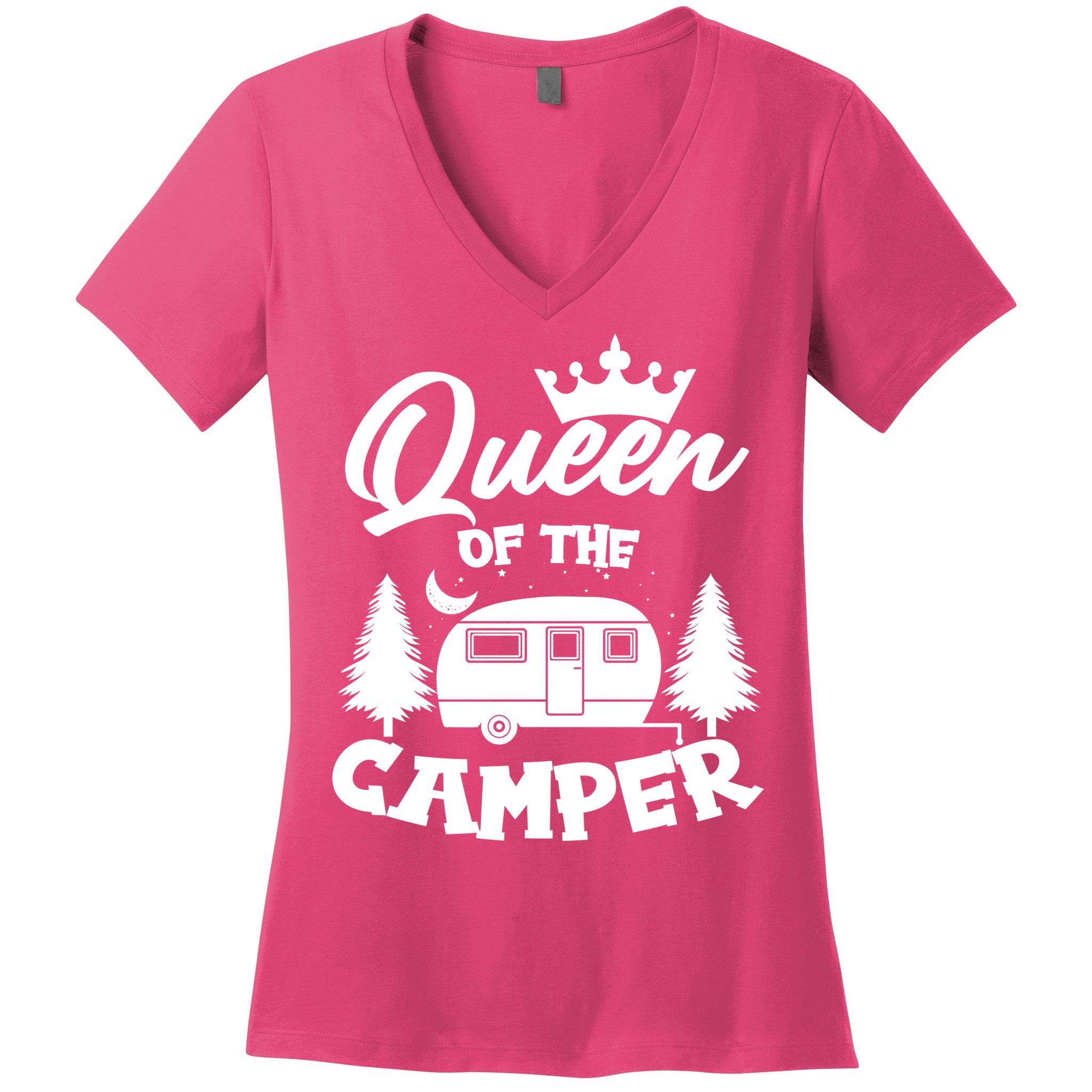 Queen of the Camper Funny Camping Women's V-Neck T-Shirt