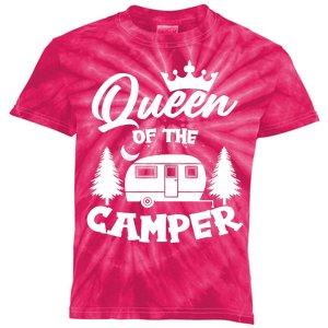 Queen of the Camper Funny Camping Kids Tie-Dye T-Shirt