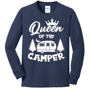 Queen of the Camper Funny Camping Kids Long Sleeve Shirt