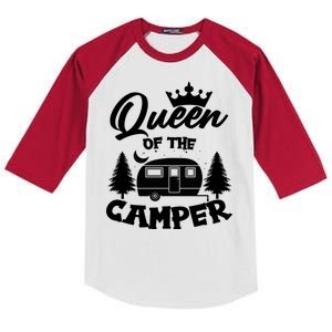 Queen of the Camper Funny Camping Kids Colorblock Raglan Jersey