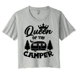 Queen of the Camper Funny Camping Women's Crop Top Tee