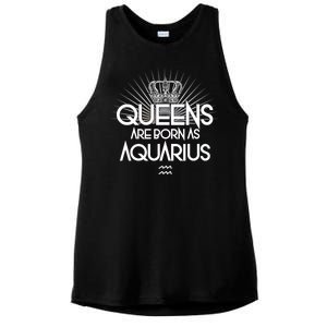 Queens Are Born As Aquarius Ladies PosiCharge Tri-Blend Wicking Tank