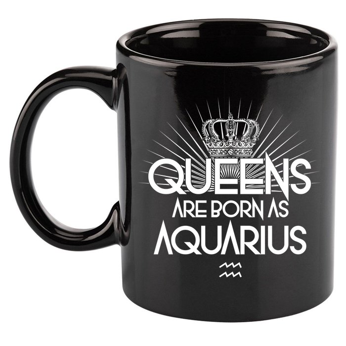 Queens Are Born As Aquarius 11oz C Handle Ceramic Mug