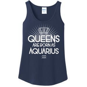 Queens Are Born As Aquarius Ladies Essential Tank