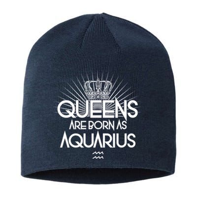 Queens Are Born As Aquarius Sustainable Beanie