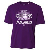 Queens Are Born As Aquarius Cooling Performance Crew T-Shirt