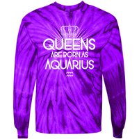 Queens Are Born As Aquarius Tie-Dye Long Sleeve Shirt