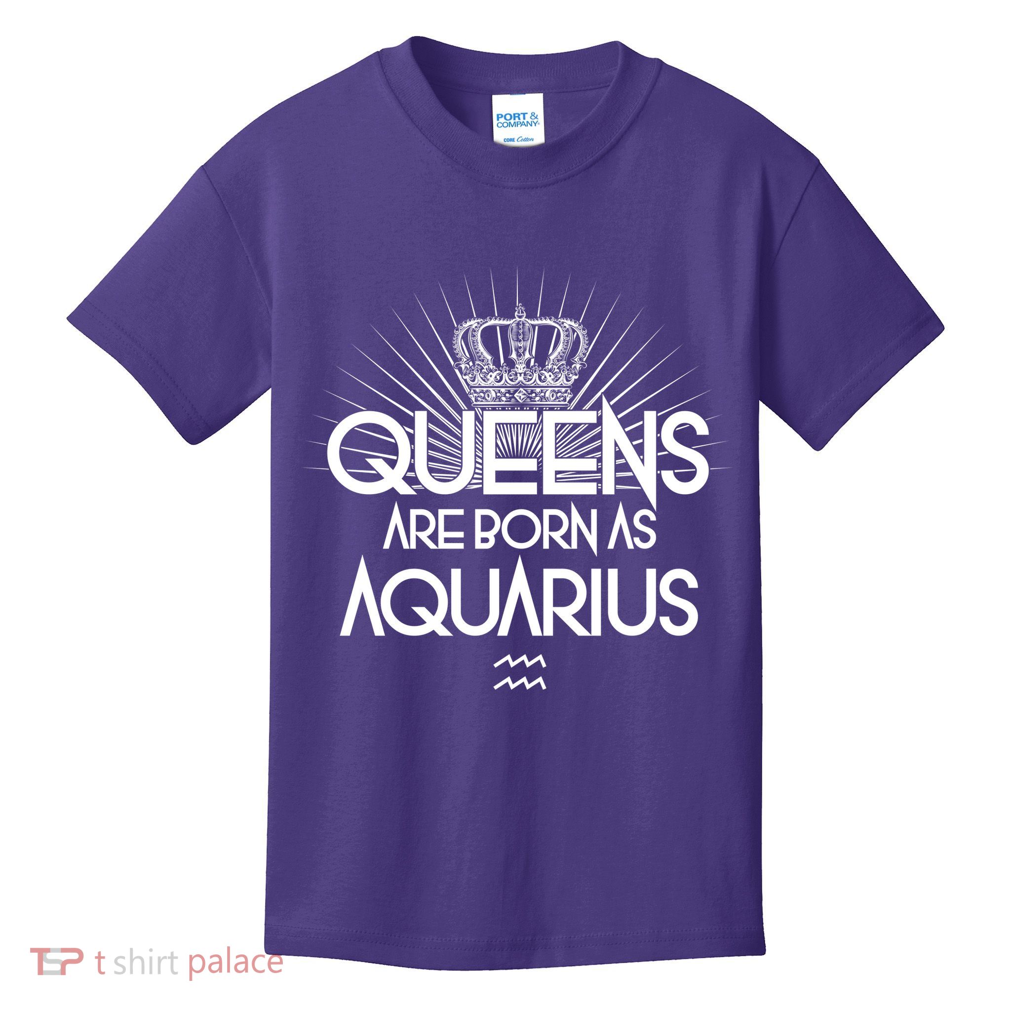 Queens Are Born As Aquarius Kids T-Shirt