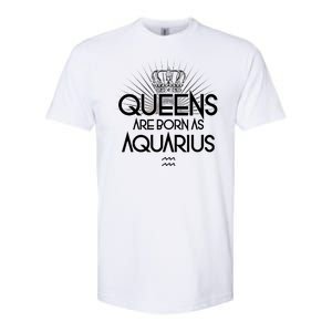 Queens Are Born As Aquarius Softstyle CVC T-Shirt