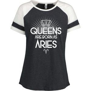 Queens Are Born As Aries Enza Ladies Jersey Colorblock Tee