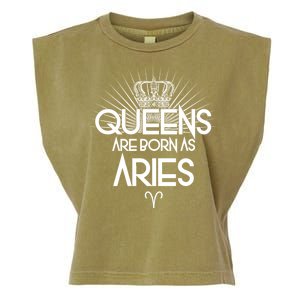 Queens Are Born As Aries Garment-Dyed Women's Muscle Tee