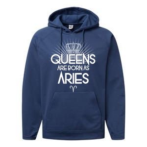 Queens Are Born As Aries Performance Fleece Hoodie