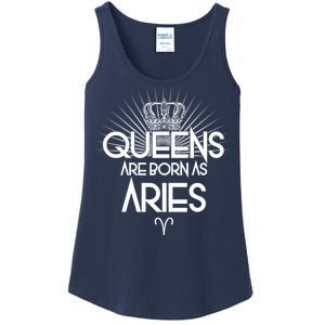 Queens Are Born As Aries Ladies Essential Tank