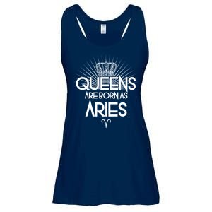 Queens Are Born As Aries Ladies Essential Flowy Tank