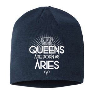 Queens Are Born As Aries Sustainable Beanie