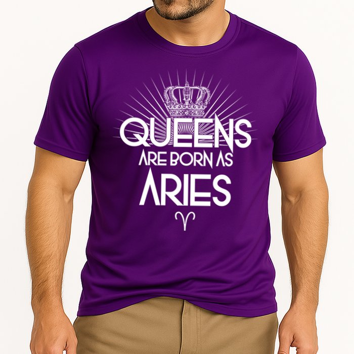 Queens Are Born As Aries Performance Shirt