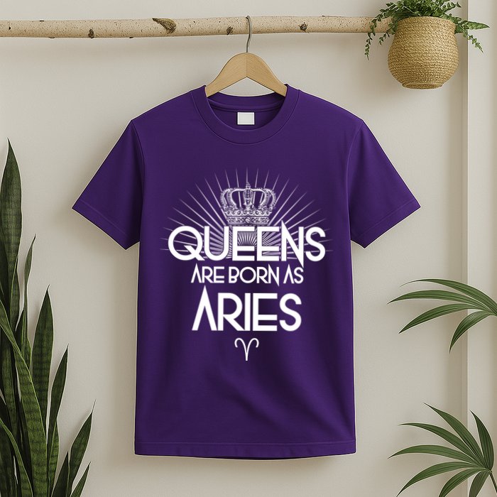 Queens Are Born As Aries T-Shirt