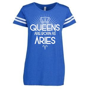 Queens Are Born As Aries Enza Ladies Jersey Football T-Shirt