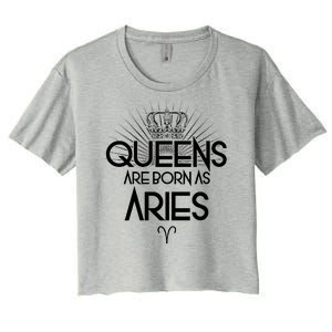 Queens Are Born As Aries Women's Crop Top Tee