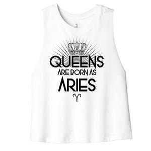 Queens Are Born As Aries Women's Racerback Cropped Tank