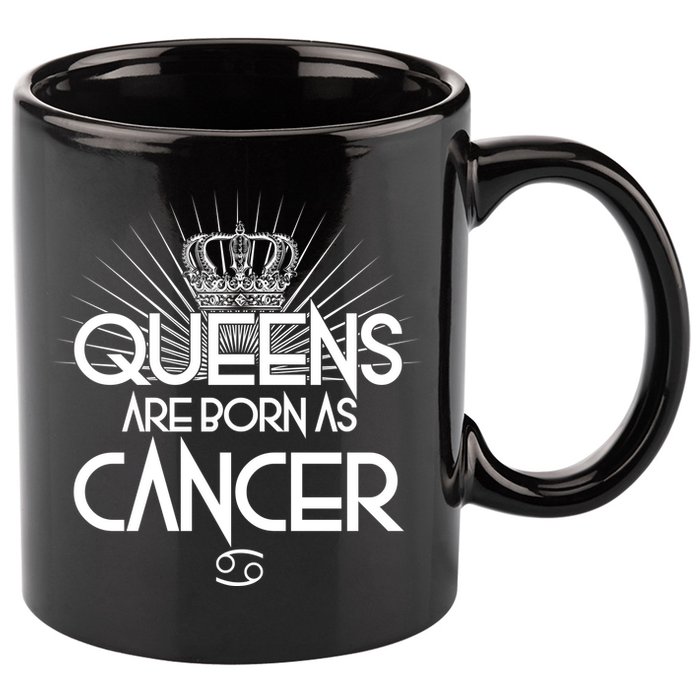 Queens Are Born As Cancer 11oz C Handle Ceramic Mug