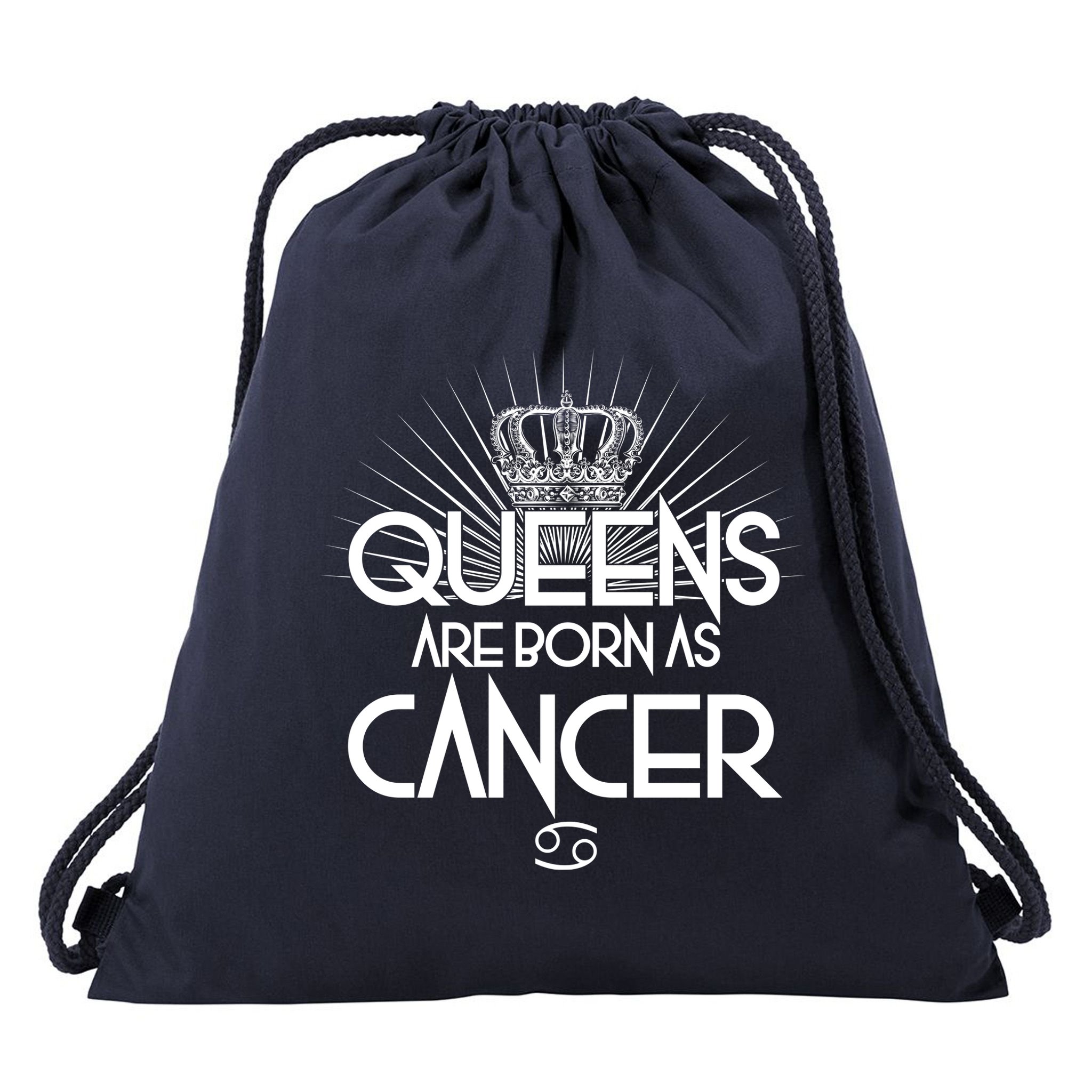 Queens Are Born As Cancer Drawstring Bag