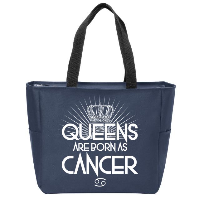 Queens Are Born As Cancer Zip Tote Bag