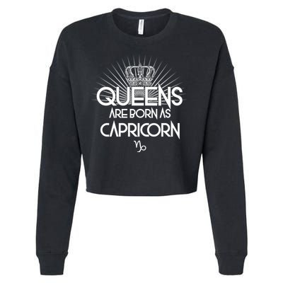 Queens Are Born As Capricorn Cropped Pullover Crew