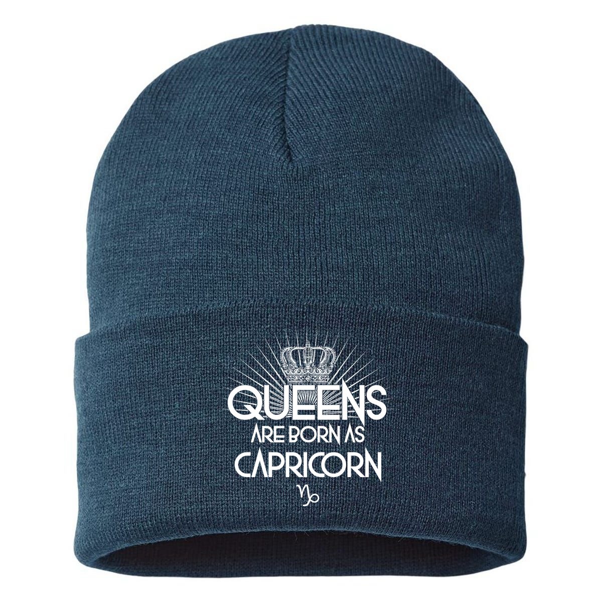 Queens Are Born As Capricorn Sustainable Knit Beanie