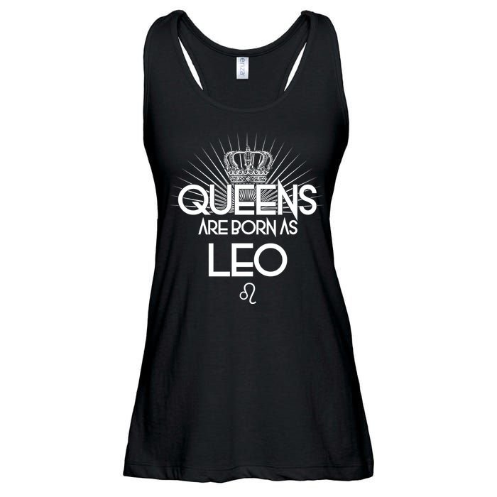 Queens Are Born As Leo Ladies Essential Flowy Tank