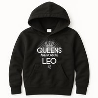 Queens Are Born As Leo Kids Hoodie