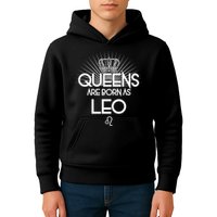 Queens Are Born As Leo Kids Hoodie