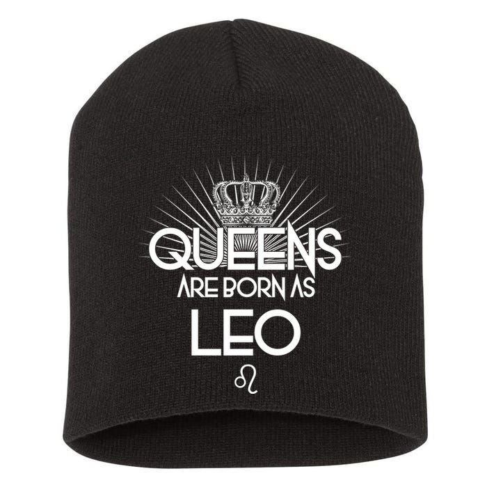 Queens Are Born As Leo Short Acrylic Beanie