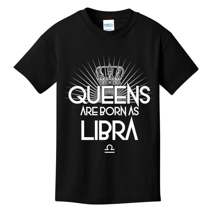 Queens Are Born As Libra Kids T-Shirt