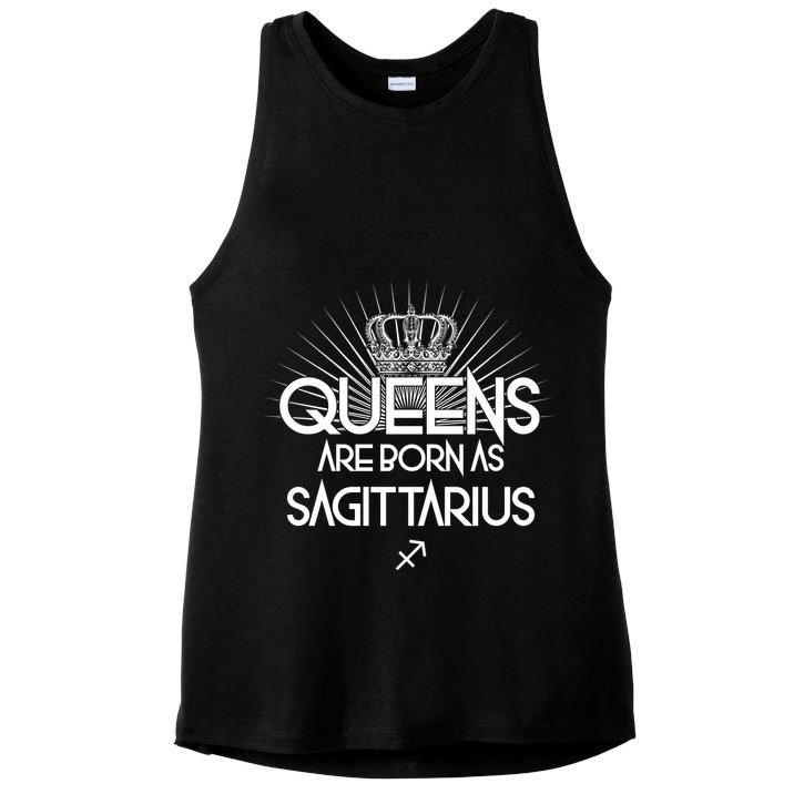 Queens Are Born As Sagittarius Ladies PosiCharge Tri-Blend Wicking Tank