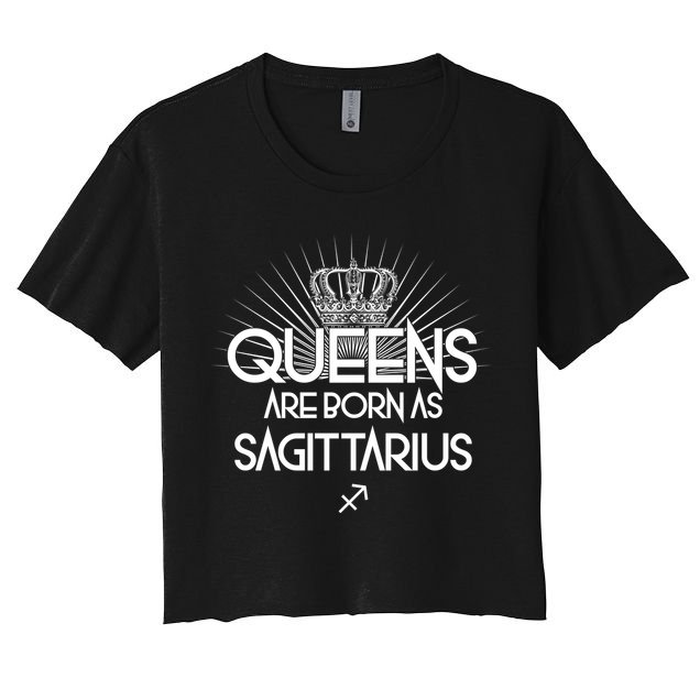 Queens Are Born As Sagittarius Crop Top