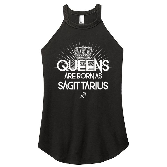 Queens Are Born As Sagittarius Women's Perfect Tri Rocker Tank