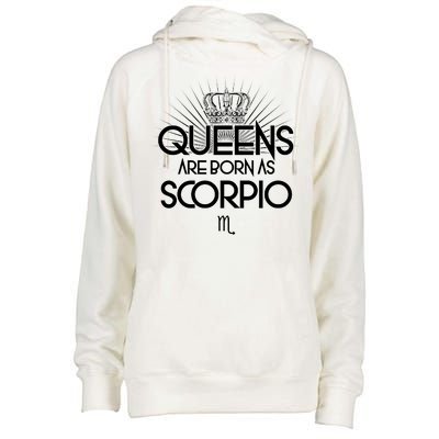 Queens Are Born As Sagittarius Womens Funnel Neck Pullover Hood