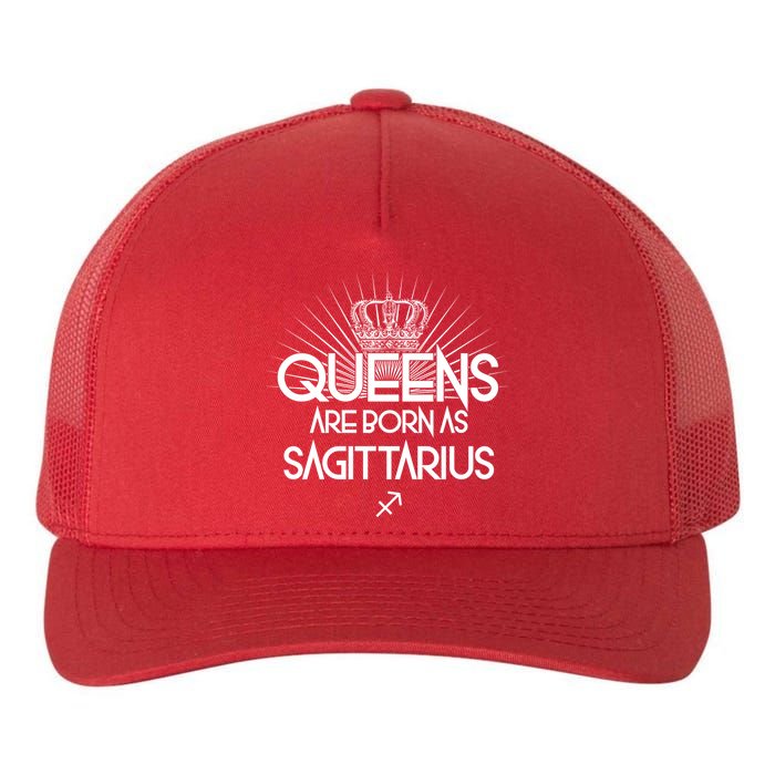 Queens Are Born As Sagittarius Yupoong Adult 5-Panel Trucker Hat